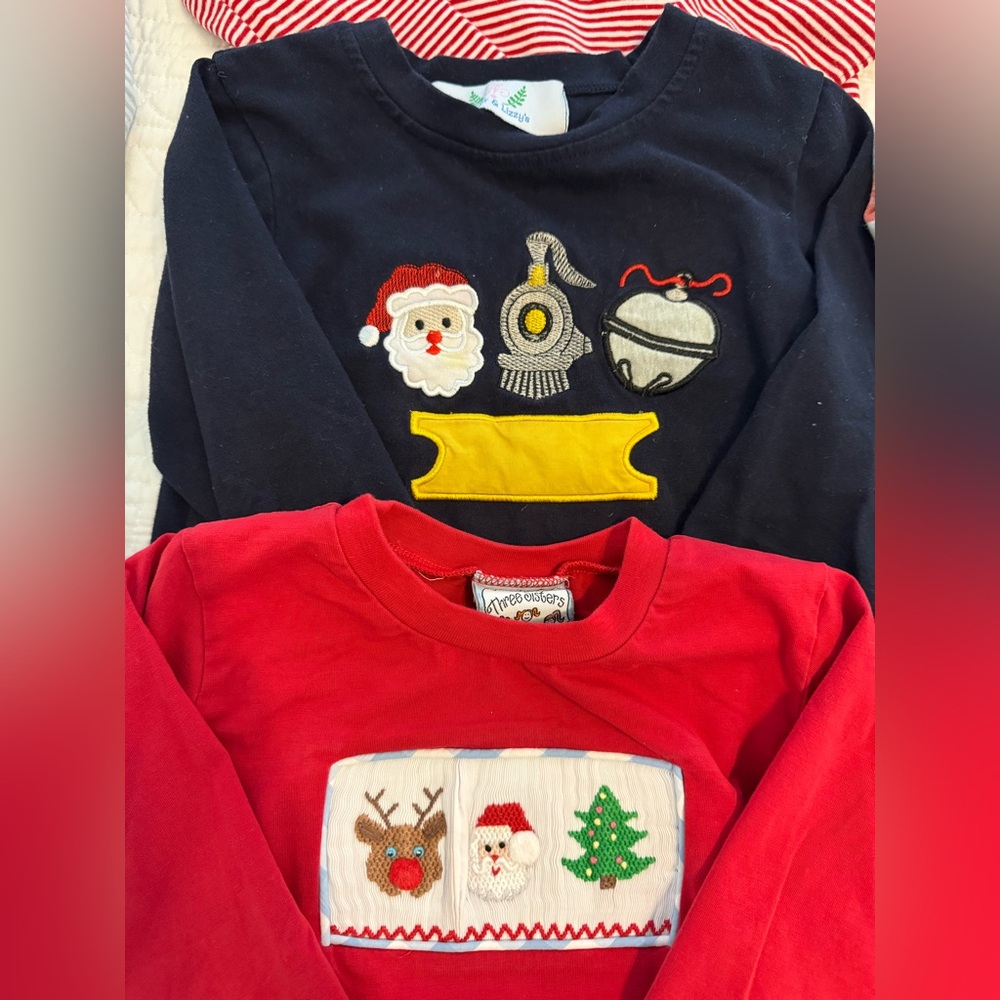 Set/2 GUC 2T Boys Christmas Long Sleeve Tees $20